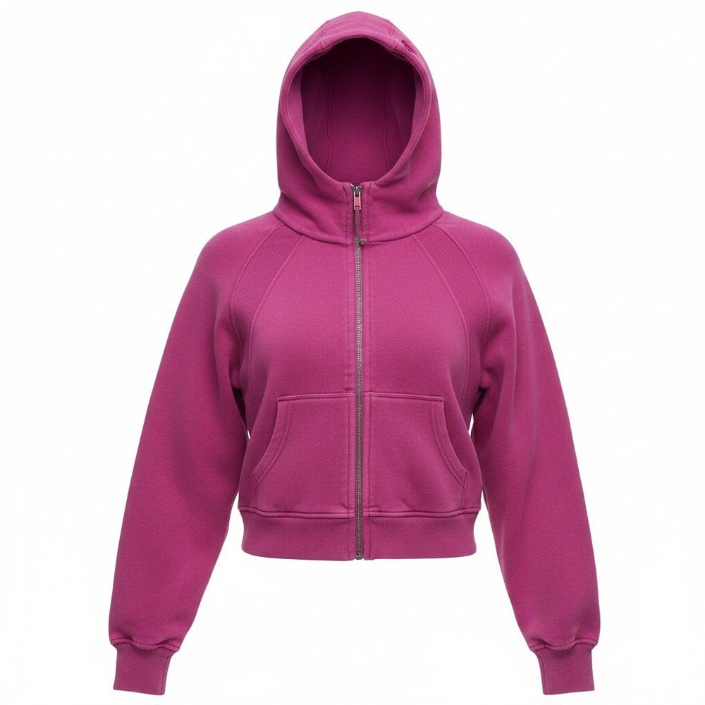 Lululemon Scuba Full Zip Hoodie Womens XS/S Pink Oversized Cropped LW3EOZS